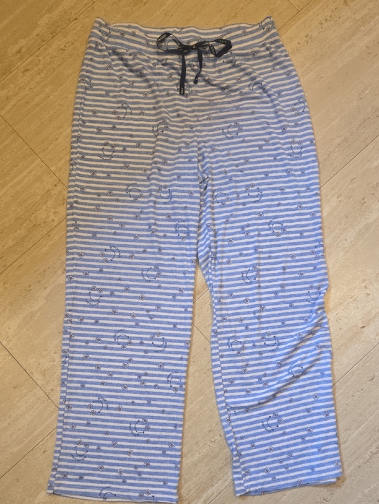 Life Is Good Other - Life Is Good Blue/White Striped "Happy Daisy" Lounge/Sleep Wide Leg Pants
